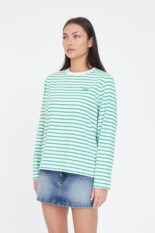 OUI OUI LS RELAX TEE CHALK/MEADOW