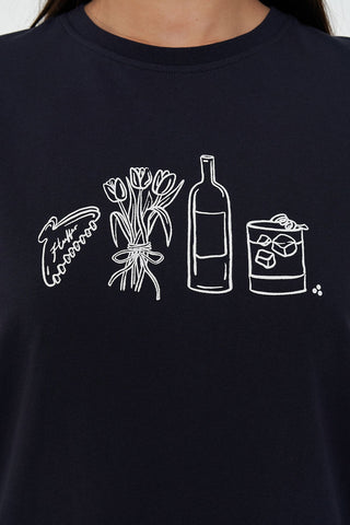 CLASSIC TEE 170/HAPPY HOUR NAVY