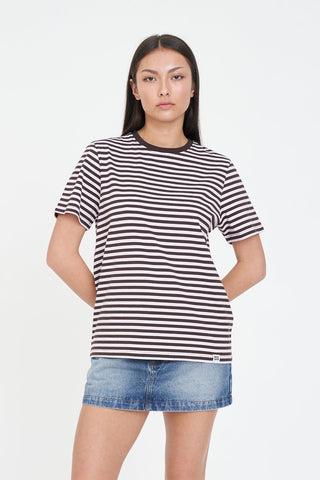 ALEX STRIPE CLASSIC TEE PETAL/COCOA
