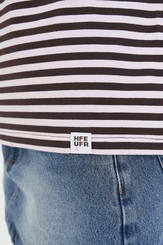 ALEX STRIPE CLASSIC TEE PETAL/COCOA