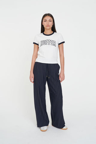 WMNS RINGER TEE/CRUX CHALK/NAVY