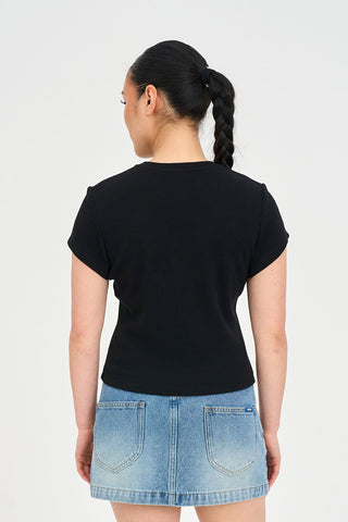 RIB MINI TEE 290/CORNFLOWER BLACK
