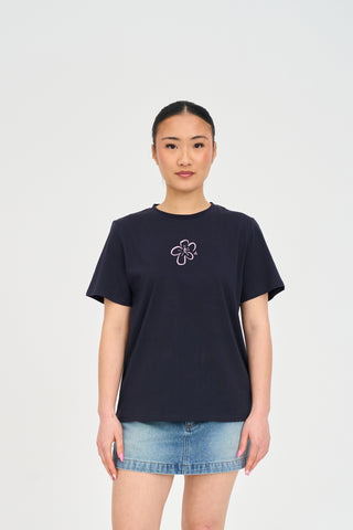 CLASSIC TEE 170/FLEUR NAVY