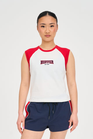 SLEEVELESS RAGLAN TEE/ACED CHALK