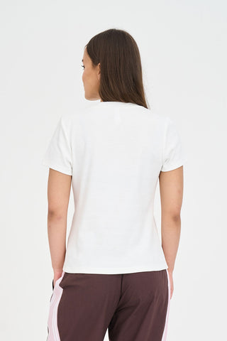 SLIM RIB TEE/CHERRY CHALK