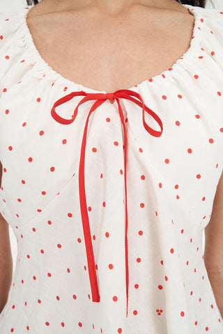 BARDOT CELINE TOP CHALK/RED