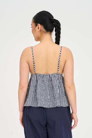 CHER CAMI TOP NAVY/WHITE